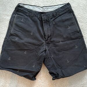 Jcrew black jeans shorts with anchor embroidered